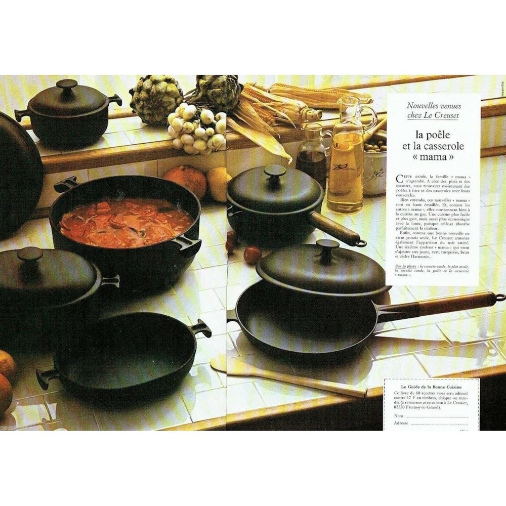Le Creuset Enzo Mari Mama Skillet Black Cast Iron Wood Handle 26 cm - Picture 6 of 6